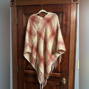 Pink & cream poncho
